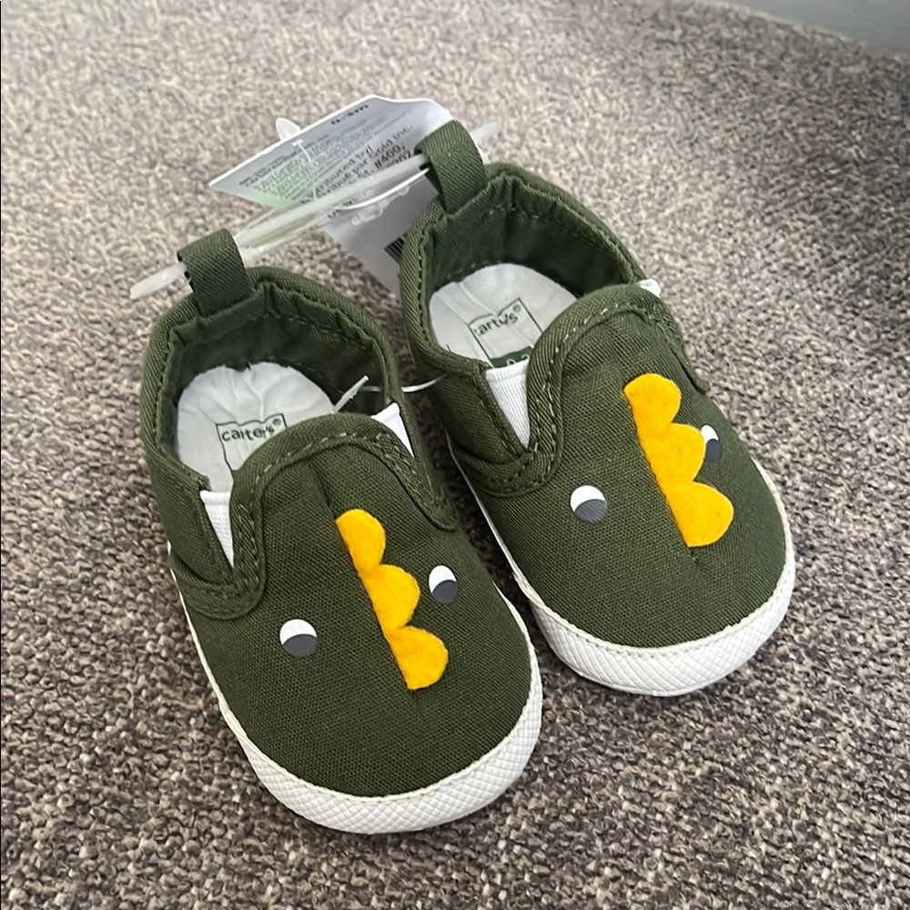Carter's Green and Yellow Baby Walker Shoes